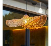Lumisky Suspension MARBELLA NOMAD en jute naturel bohème avec ampoule LED blanc/RGB H14 cm