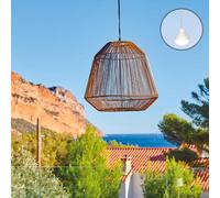 Lumisky Suspension MAYA NOMAD en poly rotin style bohème avec ampoule LED blanc/RGB nomade