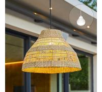 Lumisky Suspension MERIDA NOMAD H34cm sans fil bohème en herbe marine avec ampoule LED blanc/RGB