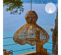Lumisky Suspension RONDA NOMAD en rotin naturel style bohème avec ampoule LED blanc/RGB nomade