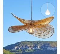 Lumisky Suspension SOLARA NOMAD en jute naturel style bohème avec ampoule LED blanc/RGB nomade