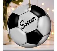 Suspension Sapin de Noel Ornement avec Cordon Pendentif Noël Objets de Décoration de Noël Sujet de Noel pour Sapin Convient Aux Amateurs de Sport (Football)