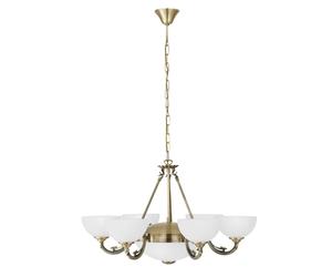Suspension SAVOY E14 6X40W en fonte métallique brun D740mm