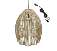 Lumisky Suspension sur secteur pour l'extérieur AVILA OUTDOOR CABLE en rotin naturel style bohème 5m de longueur de câble