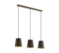Suspension SEGEZIA E27 3X40W en acier café 880x180x1100mm