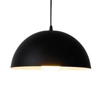 Suspension Semi-Circulaire créative en métal, Source Lumineuse E27, Lustre à tête Unique, Style Industriel améin, luminaire décoratif pour Balcon, Salon, Chambre à Coucher (foncé)