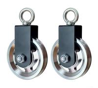 Suspension silencieuse, système de poulie pour équipement de fitness à domicile, rotation à 360 degrés, avec roulements à billes en acier au carbone, alliage d'aluminium, construction (lot de 2)