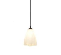 Suspension Simple Blanche à tête Unique, Style Artistique, en Verre à Haute Transmittance, idéale pour Un Couloir, Une Salle de Lecture ou Un Bureau.