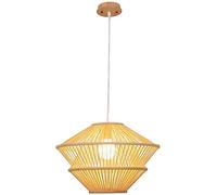 Suspension Simple et créative, Suspension Japonaise Pastorale tissée à la Main, Suspension en rotin et Osier, Base E27, luminaire décoratif d'intérieur pour Bar et Salon de thé