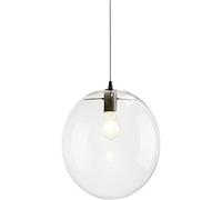 Suspension Simple - Suspension Noire Style Ferme avec Boule en Verre - Bulle en Verre Transparent - Luminaire Industriel de Luxe