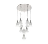 Suspension SIRACUSA E27 10X60W en acier nickel mat D615mm