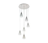 Suspension SIRACUSA E27 6X60W en acier nickel mat D500mm