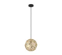 Suspension SKOURA E27 1X60W en acier noir et laiton D300mm