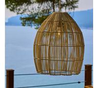 Suspension solaire AVILA SOLAR en rotin naturel avec câble hybride secteur et solaire 5m de longueur