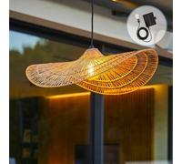 Suspension solaire MARBELLA SOLAR en jute naturel avec câble hybride secteur et solaire 5m de longueur
