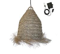 Lumisky Suspension solaire ANAFI SOLAR H47 cm jonc de mer câble hybride 5 m beige