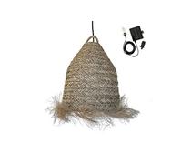 Lumisky Suspension solaire ANAFI SOLAR H47 cm jonc de mer câble hybride 5 m beige