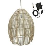 Suspension solaire AVILA SOLAR en rotin naturel avec câble hybride secteur et solaire 5m de longueur