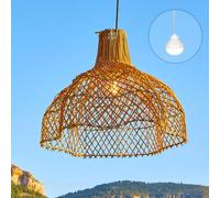 Lumisky Suspension ARIA NOMAD en rotin style bohème avec ampoule LED blanc/RGB nomade