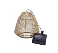 Lumisky Suspension solaire MAYA - Bohème vannerie tressée LED blanc chaud H39 cm
