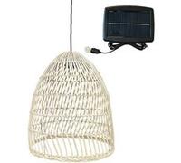 Suspension solaire bohème PAULO SOLAR Beige Rotin H45cm