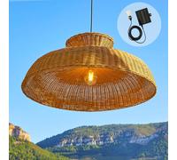 Lumisky Suspension solaire DARMA SOLAR D80 cm - rotin naturel, câble hybride 5 m
