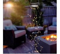 Suspension solaire lumineuse 100 leds - ESOTEC - Lanterne faisceaux de lumière suspendu - Blanc chaud - Cuivre