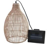 Lumisky Suspension solaire HOLIDAY – Bohème vannerie tressée, LED blanc chaud, H42 cm, Beige