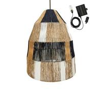 Suspension solaire ZAHARA SOLAR en corde naturelle avec câble hybride secteur et solaire 5m de longueur