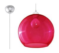Suspension - Sollux - BALL E27 - Rouge - Métal et Verre - Design Moderne Loft