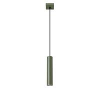 SOLLUX lighting LAGOS Lampe suspendue moderne - Luminaire polyvalent - GU10, max 10W LED, ~230V, 50Hz, IP20 - Ampoule non incluse - 1x Source de lumière - 8x8x118cm, Vert Olive