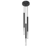 Sollux Lighting Lampe suspension Mozaica – Plafonnier acier 3 flammes LED noir chrome