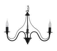 SOLLUX lighting Lustre suspension - plafonnier acier - 3 flammes - ampoule LED - noir Minerwa