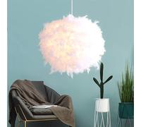 Suspension sphérique à plumes blanches 45 cm pour salon, chambre à coucher, salle à manger