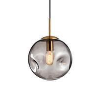 Suspension sphérique créative en Verre, culot E27, Lampe à Une tête, Style Industriel Nordique, luminaire décoratif pour Chambre à Coucher, Restaurant, Bar (Cendre de Cigarette)