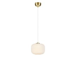 Suspension sphérique laiton brossé et verre blanc - E27 - Markslöjd - Sober