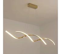 Suspension Spirale pour îlot de Cuisine, Lampe Suspendue Longue en Alliage d'aluminium, Lustre linéaire avec Abat-Jour en Silicone, suspensions LED Modernes, luminaires minimalistes pour Tab