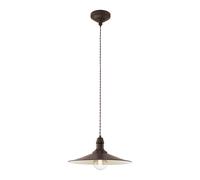 Suspension STOCKBURY E27 1X60W en acier marron antique et beige D360mm