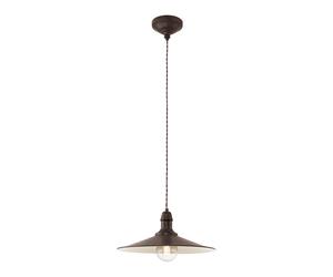 Suspension STOCKBURY E27 1X60W en acier marron antique et beige D360mm