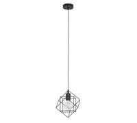 Suspension STRAITON E27 1X60W en acier noir 240x205x1100mm