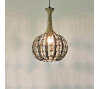 Suspension Style bohème Zen Chinois d'Asie du Sud-Est, luminaire Classique en rotin Fait Main, idéal pour Un Salon, Une Cuisine, Un Bureau, Un loft, Un Couloir, Un Balcon ou Une Salle à Manger