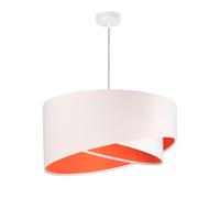 Suspension Stylée BRANDO Blanc Orange Tissu Velours Ø50cm