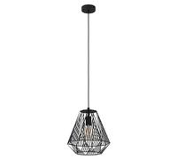 Eglo Suspension luminaire Stype, lustre chambre en métal noir, plafonnier salon ou salle à manger, douille E27