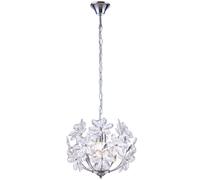 Suspension suspension feuille plafonnier suspension design fleur, acrylique, chrome, télécommande dimmable, 1x LED RGB 8,5W 806Lm blanc chaud, DxH 34x87 cm