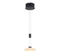 Suspension Suspension réglable en hauteur noire Lampe de table à manger Suspension à 1 flamme LED à intensité variable, métal verre, 1x LED 1x 9,5 watts blanc chaud, DxH 23x200 cm
