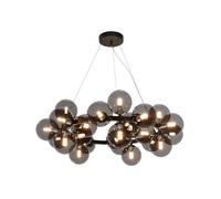 Suspension suspension suspension boule de verre lampe de salon fumée H 122,5 cm