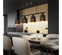 Suspension table à manger suspension moderne réglable en hauteur lampe de table à manger réglable en hauteur, 4 flammes or noir, 4x E14, LxH 70 x 100-180 cm