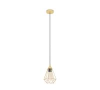 Eglo Suspension luminaire Tarbes, lustre chambre en métal laiton brossé