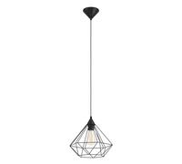 Eglo Lustre TARBES, suspension à flamme vintage au look rétro, matériau : | acier, plastique, couleur : noir, douille : E27, Ø 32,5 cm