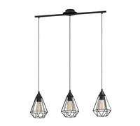 Suspension TARBES E27 3X60W en acier noir 790x175x1100mm